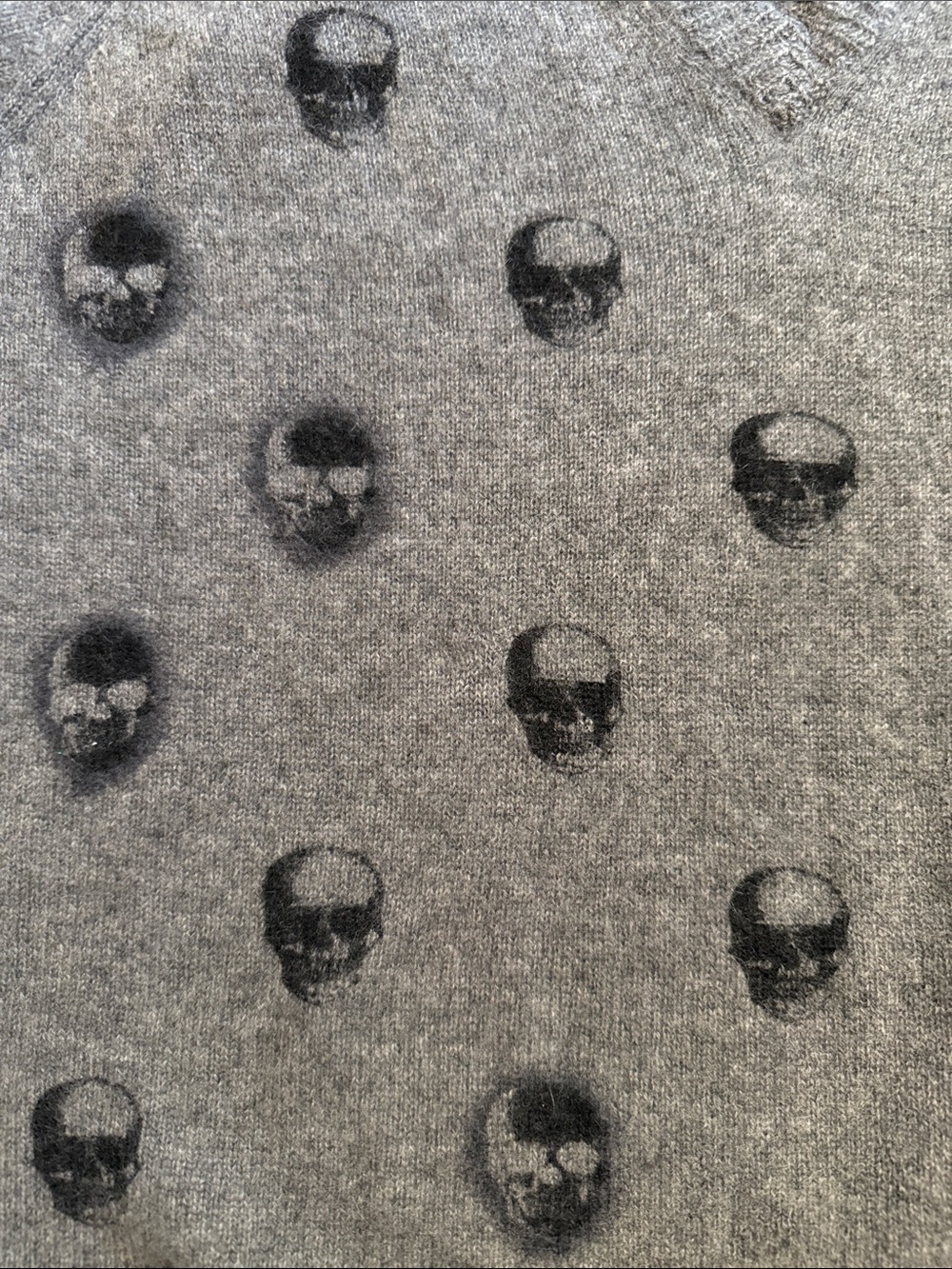 SKULL CASHMERE Sweater Goth Grunge Edgy Punk Dark Academia Indie Quirky Cozy L - Picture 8 of 8